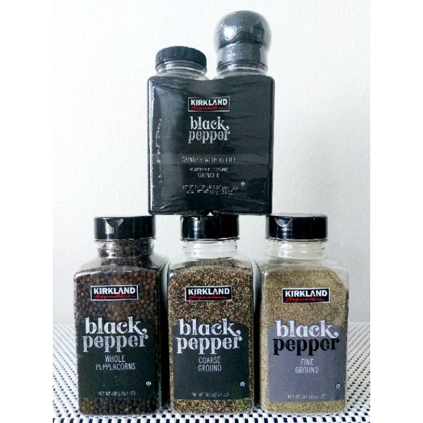 Kirkland Black Pepper (Fine Ground, Coarse Ground, Whole Peppercorn