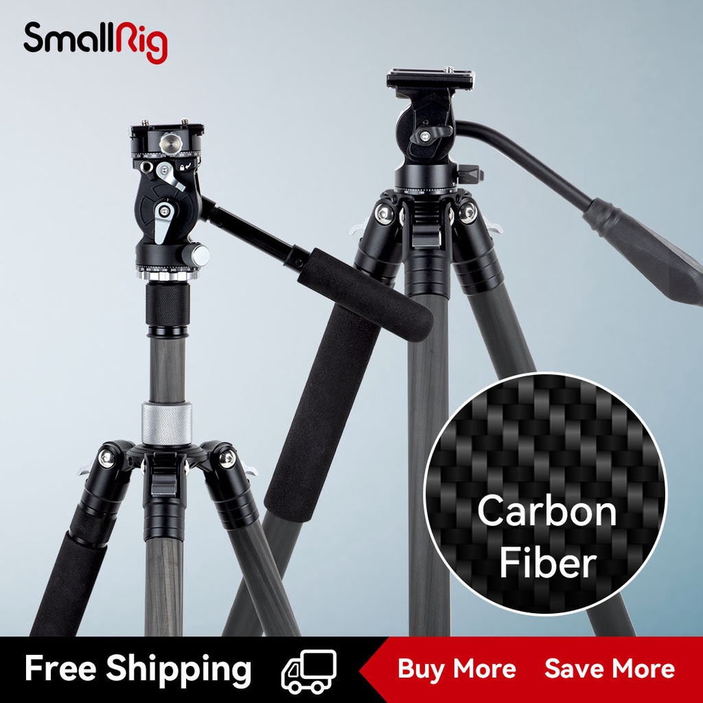 SmallRig Carbon Fiber Tripod with video fluid head Monopod Foldable ...