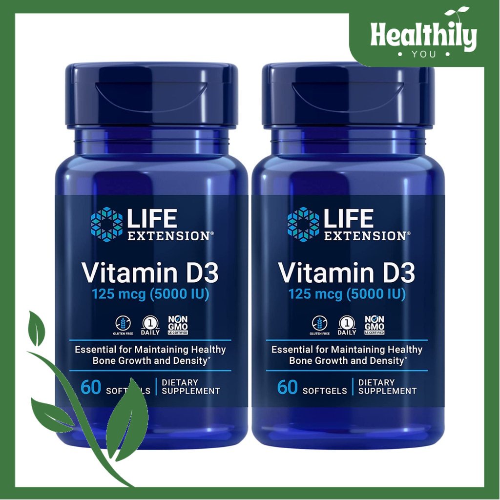 Healthily You Life Extension Vitamin D3 125 mcg (5,000 IU) Vitamin D3