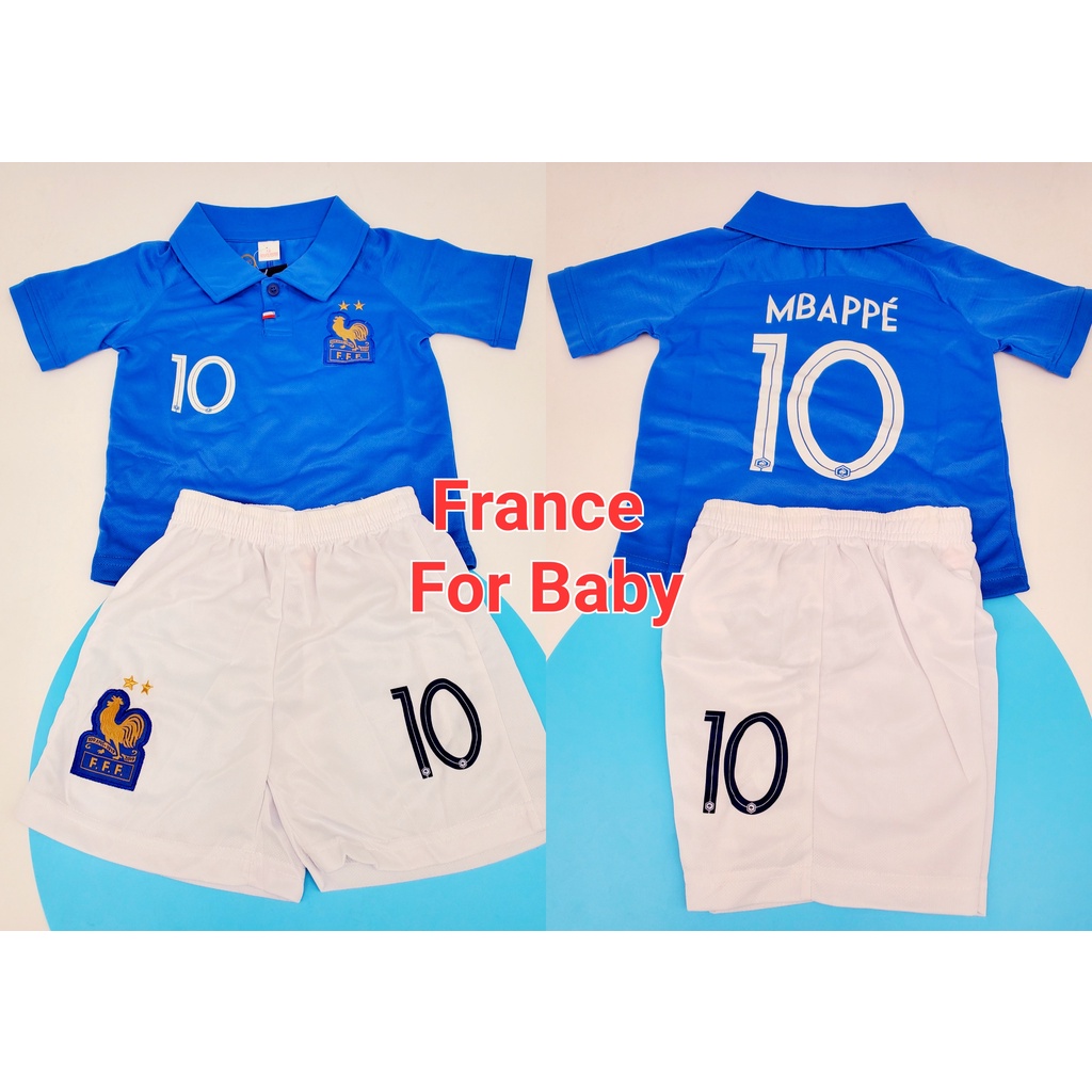 World Cup Football France National Team Classic For Baby Jersey Set