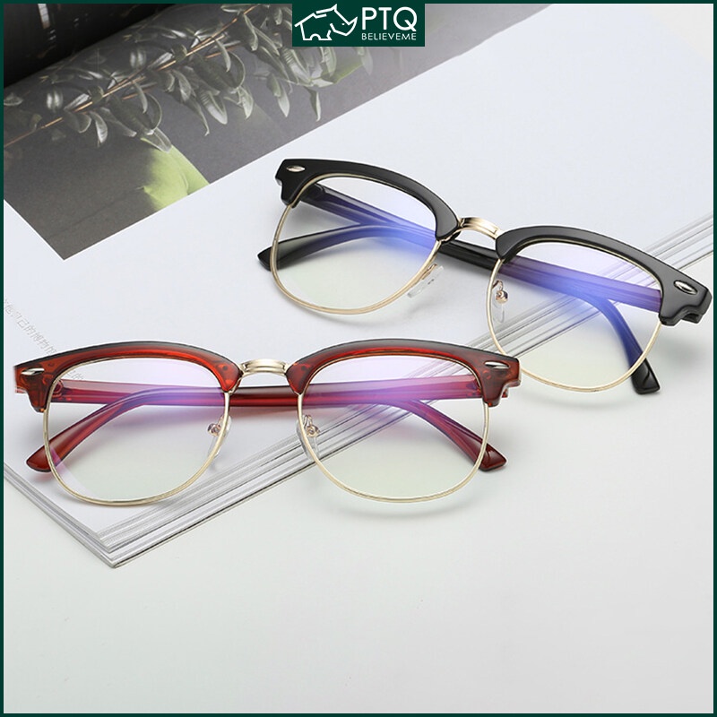 Nearsighted Glasses for Women Men's Half-frame Student Glasses with ...