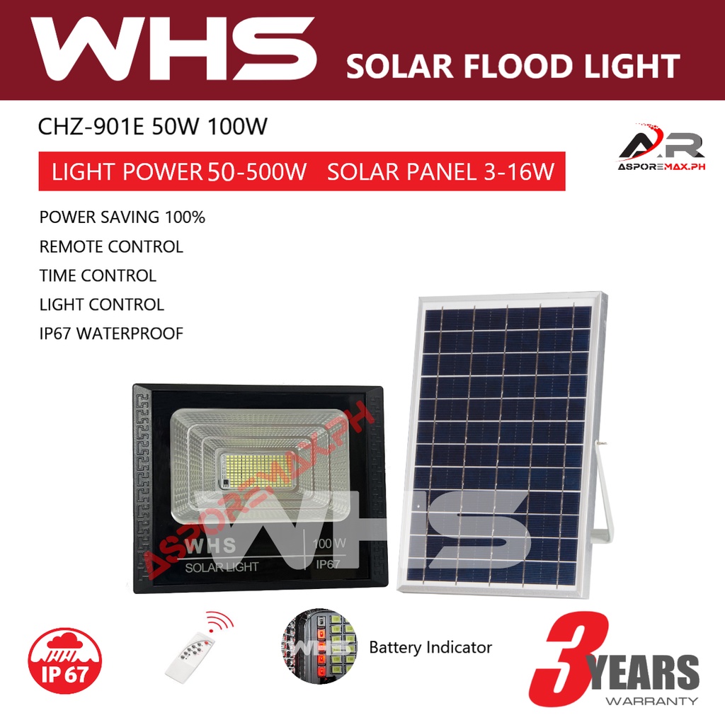 WHS Solar Flood Light Solar Light LED IP67 Outdoor light With Remote