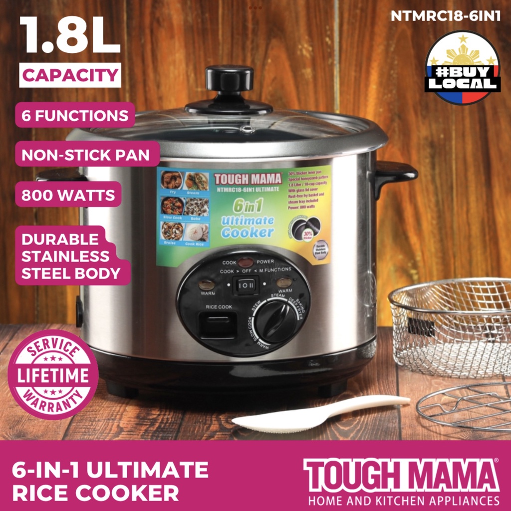 Tough Mama NTMRC186IN1 Ultimate Multicooker 1.8L Rice Cooker Stainless