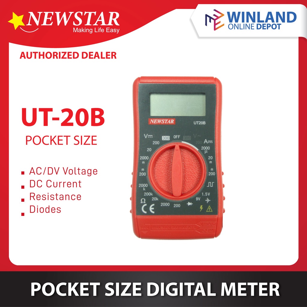 NEWSTAR by Winland UT20B Pocket Size Digital Multimeter Shopee