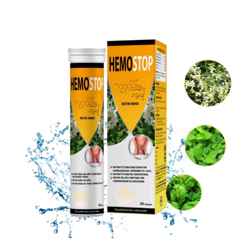 Hemostop Hemorrhoid Effervescent Tablets Relief for Hemorrhoid or