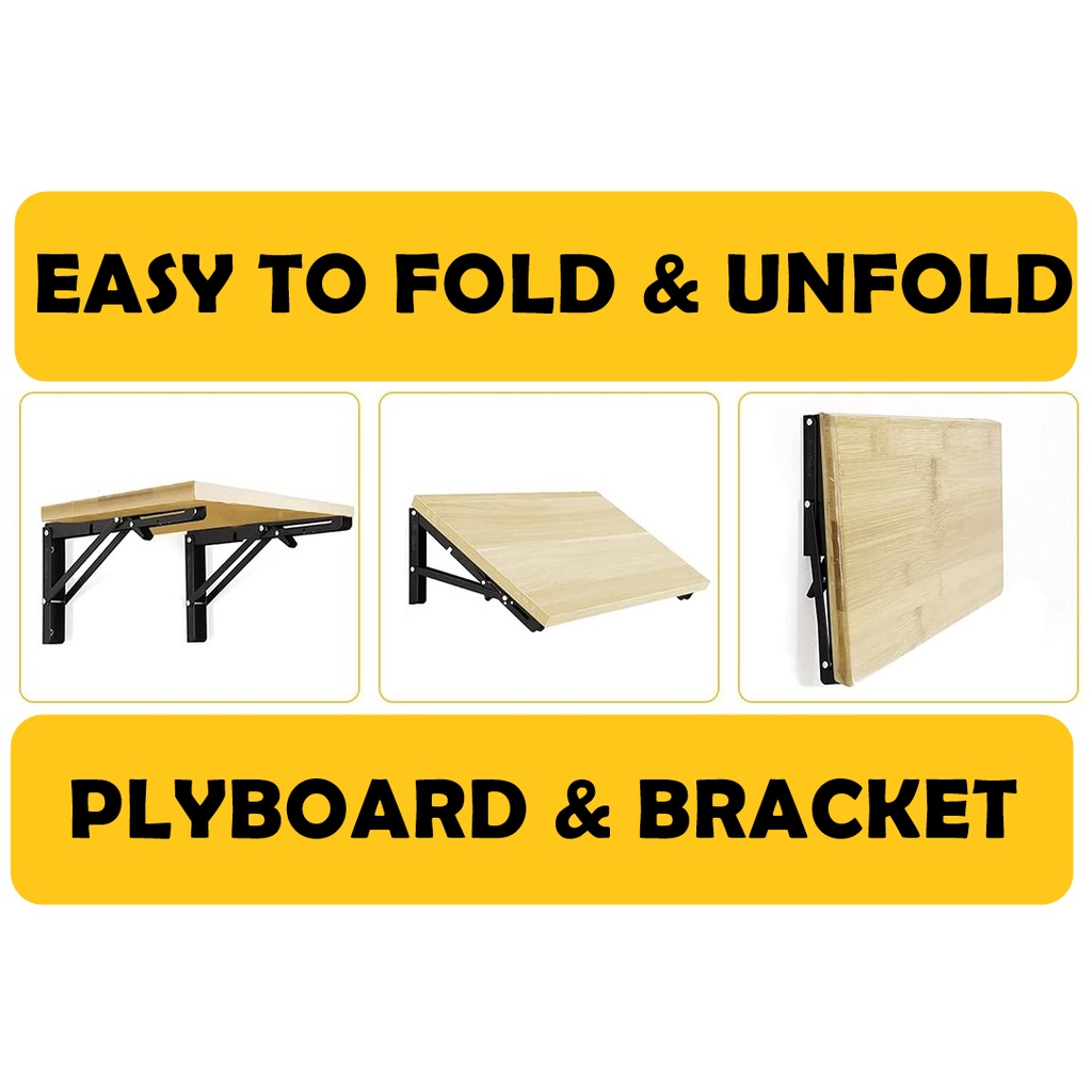 3/4 PLYBOARD WITH FOLDING BRACKET / WOOD PLANK WITH BRACKET / DIY WALL