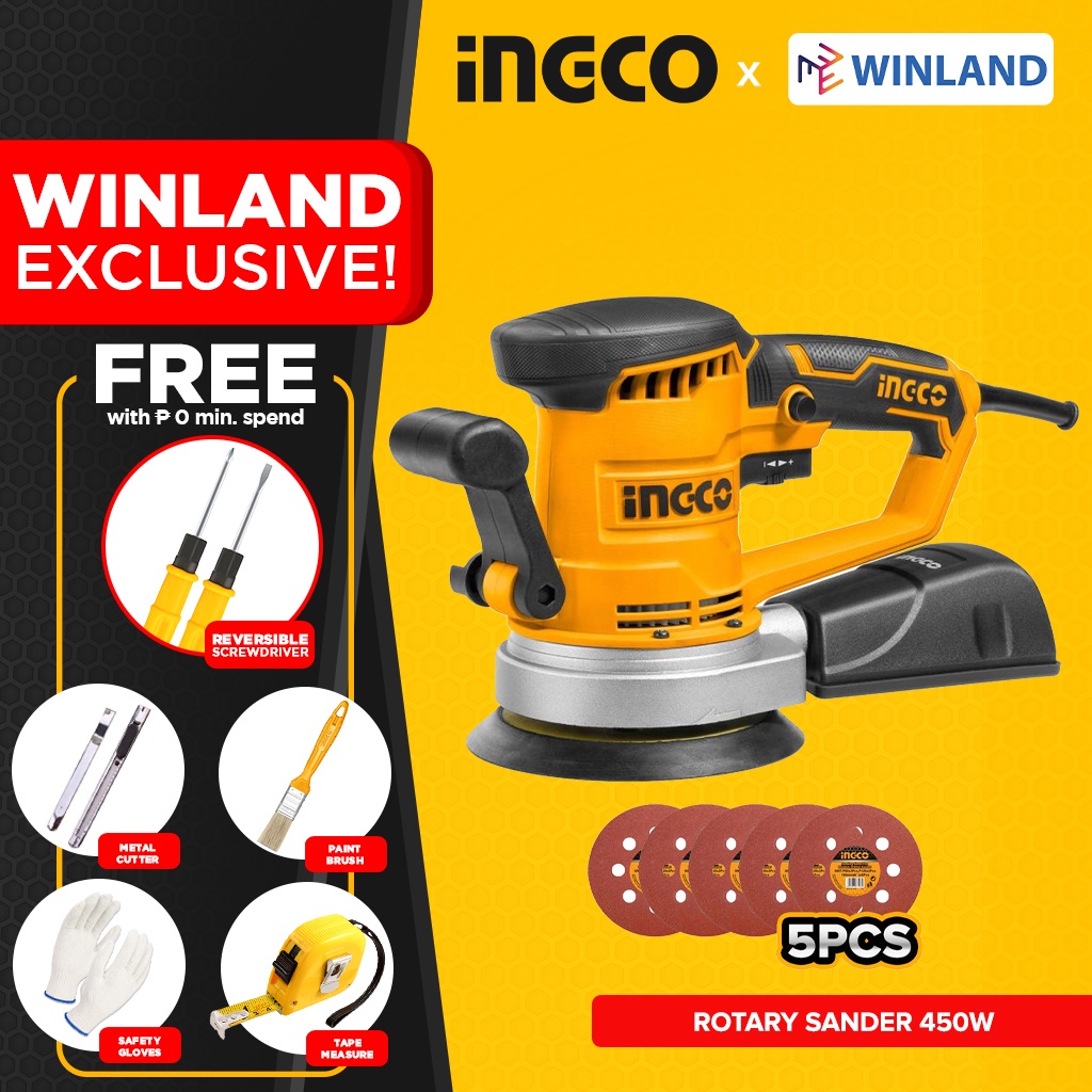 INGCO by Winland Industrial Rotary Sander Sanding Machine 450W RS4508