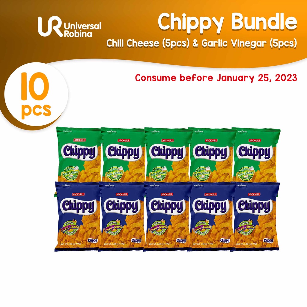 Buy 5 pcs of Chippy Chili & Cheese (110g), Get 5 Chippy Garlic