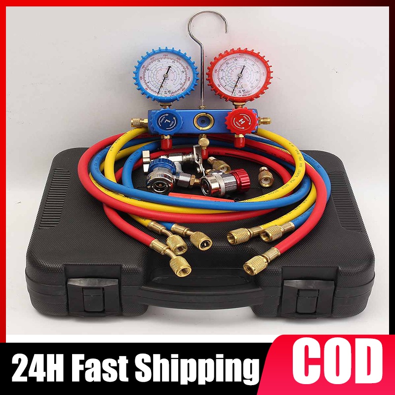 [DELIVER IN 2 DAYS] R134A Aircon Manifold Gauge Freon Pressure Gauge AC