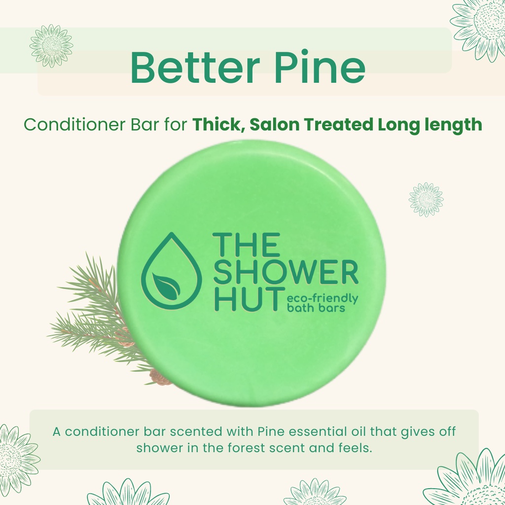 Better Pine Conditioner Bar For Thick & Salon Treated Hair with Argan