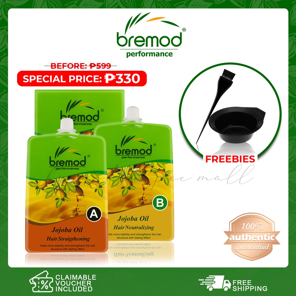 Bremod Jojoba Hair Straightening/Rebonding Set (A+B) Soft Silky Hair