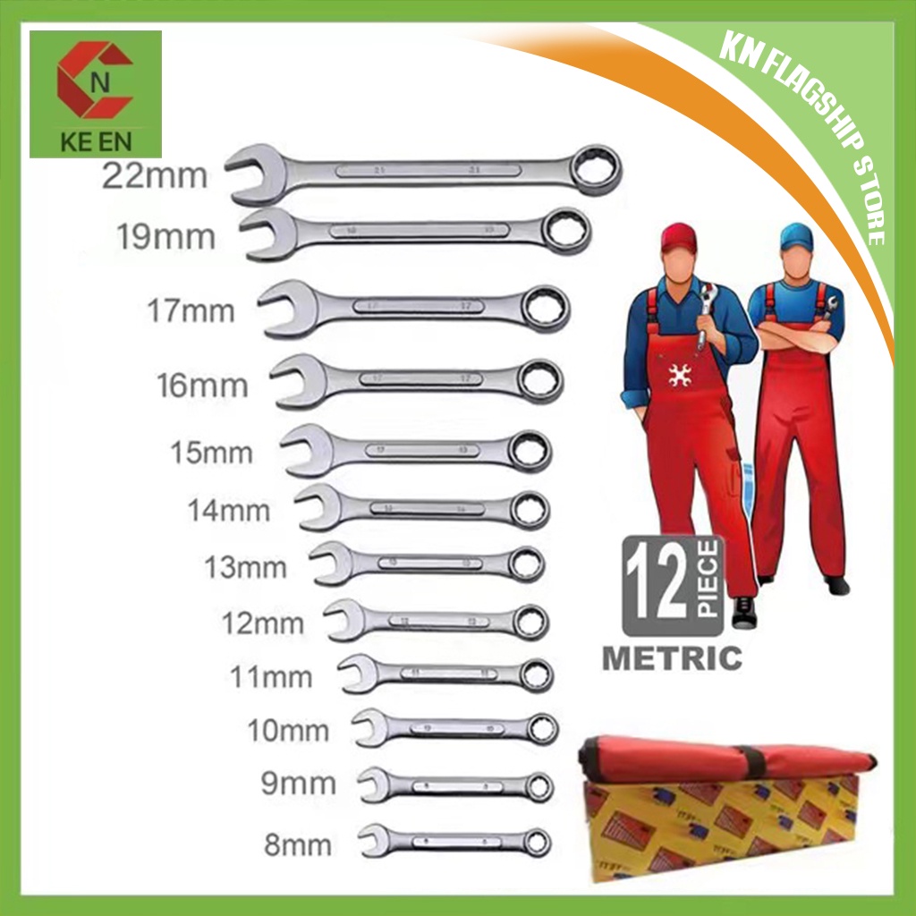 KE Original 12pcs Combination Wrench Set Car Repair Tools Wrench Set