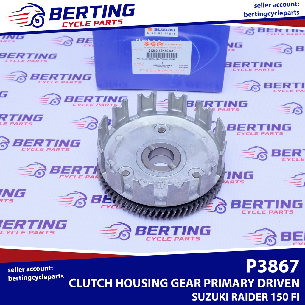 SGP CLUTCH HOUSING GEAR PRIMARY DRIVEN Suzuki Raider 150 FI Genuine 2120012K100A0 Shopee