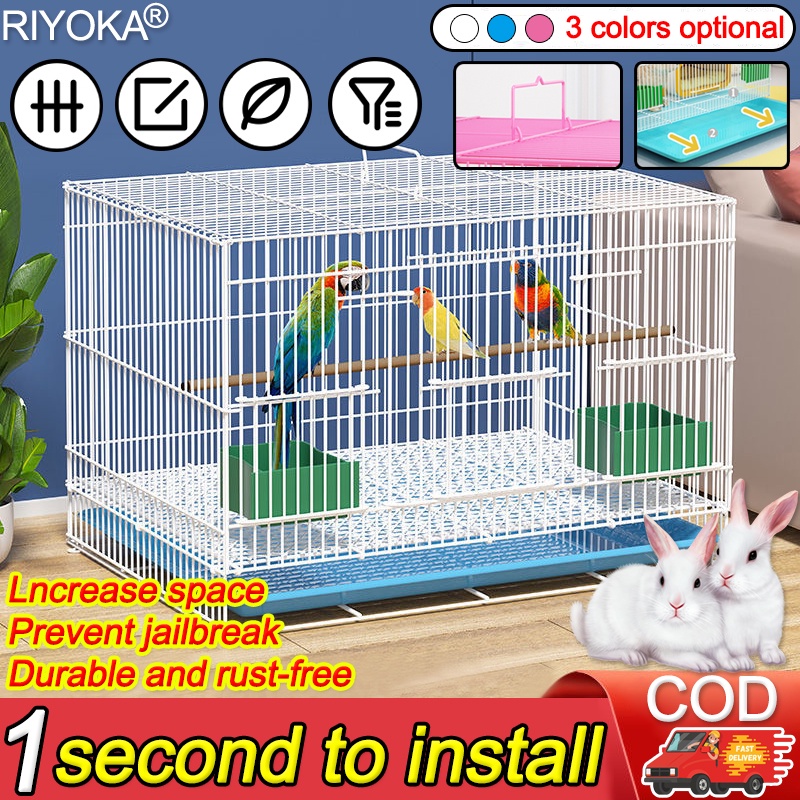 19*13*12FT Rabbit cage Dog Cage with Poop Tray Heavy Duty Pet Collapsible Cage Foldable Pet Cage