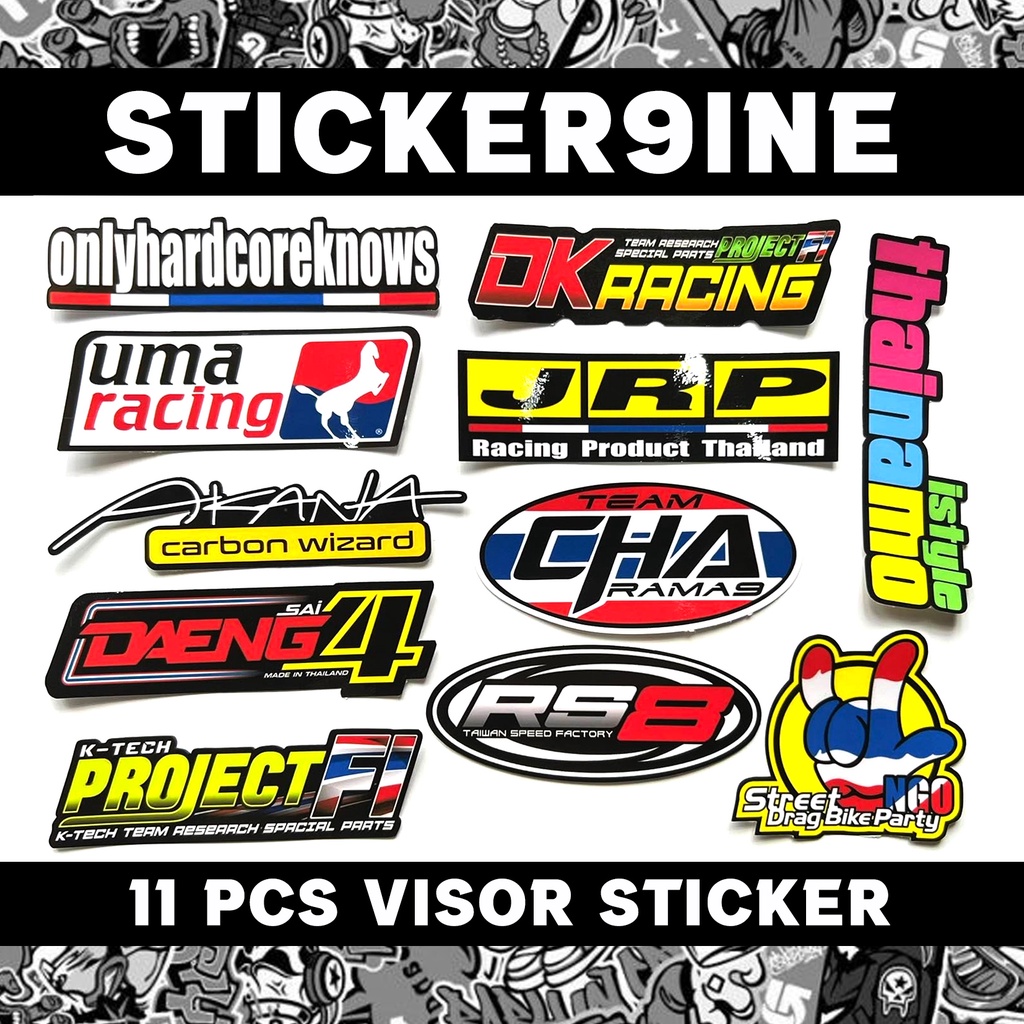 11 pcs motorcycle visor stickers thai set | Shopee Philippines