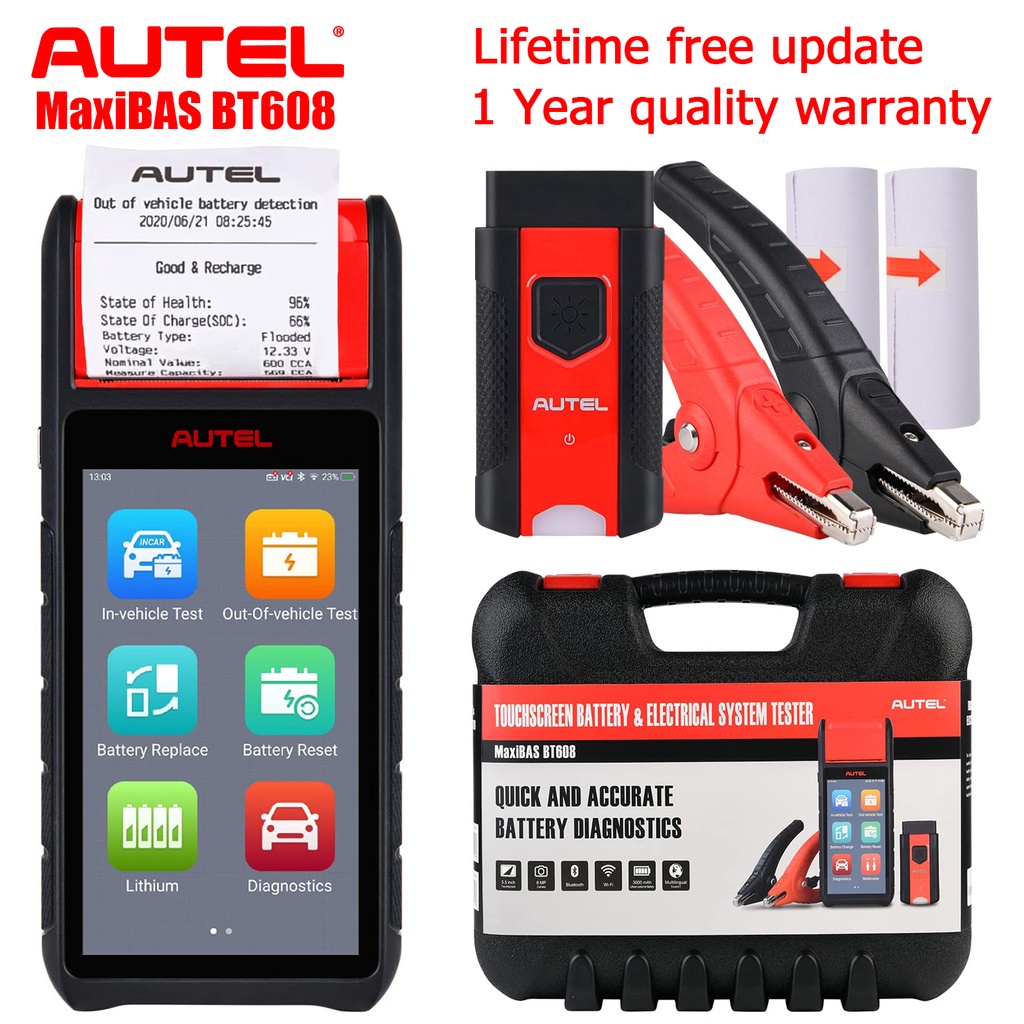 Autel MaxiBAS BT608 Car Battery Tester,OBD2 Scanner Full System,Built