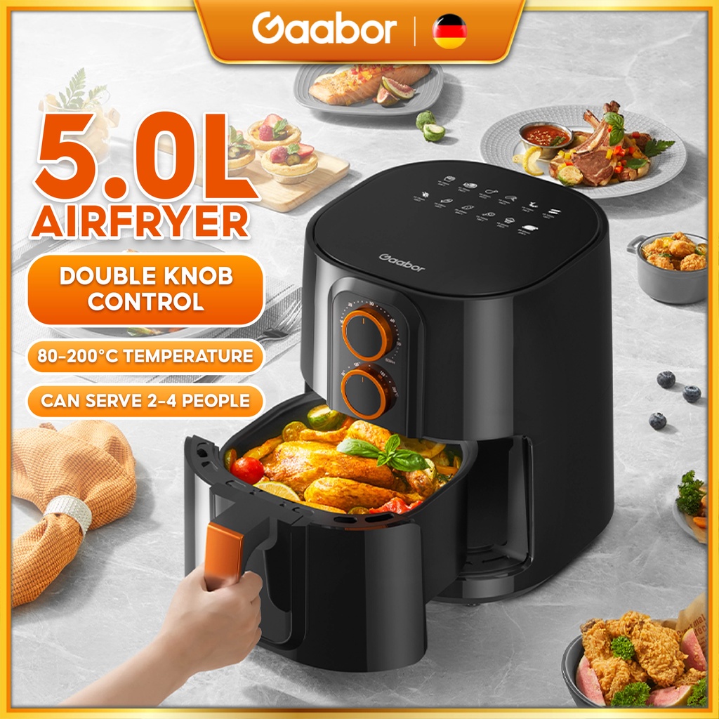 Gaabor Air Fryer, 5L Multi-function Cooker, 8 Menu Function, Knob ...