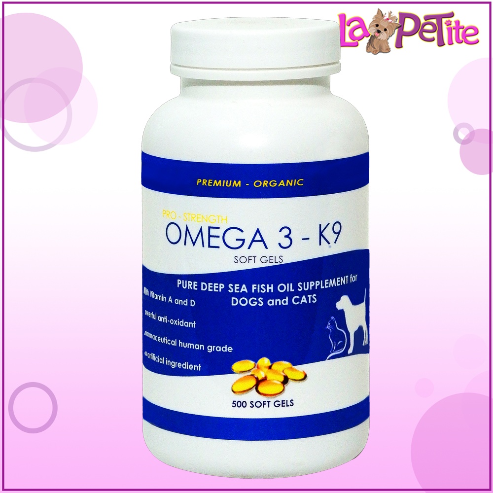 LKJOmega 3K9 Fish Oil Supplement For Dogs and Cats 500 Soft Gels (For