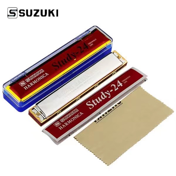 Authentic Japanese Suzuki Harmonica 24Hole Polyphonic C/F/G/A Tuning