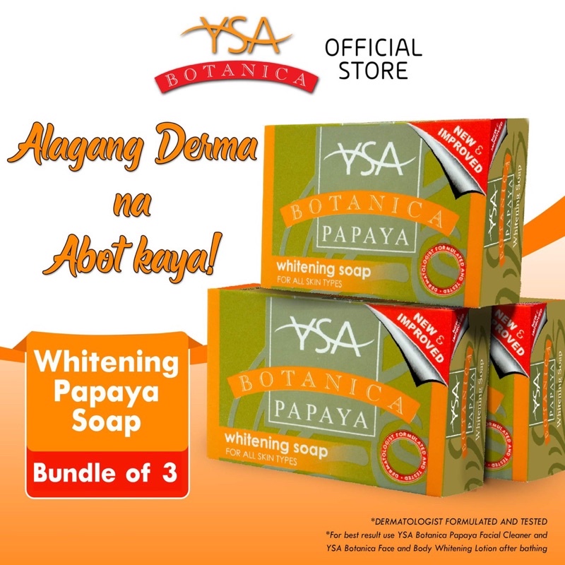 YSA Botanica Papaya Soap 135g Bundle of 3 Shopee Philippines