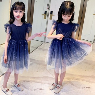 Dress For Kids 3-10 Years Old Summer Lace Mesh Princess Party Cute Fashion #5