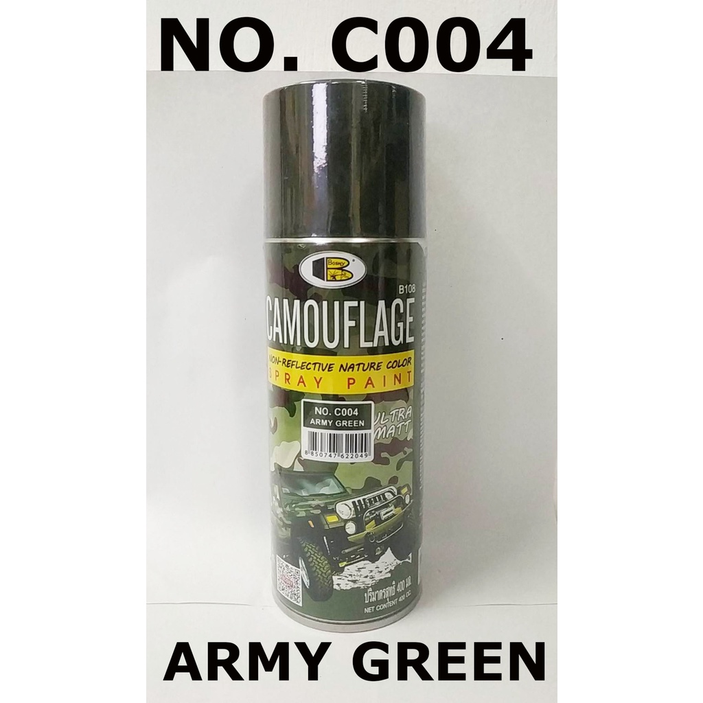 BOSNY SPRAY PAINT CAMOUFLAGE NO. C004 ARMY GREEN ( 400 cc PER CAN ) NON