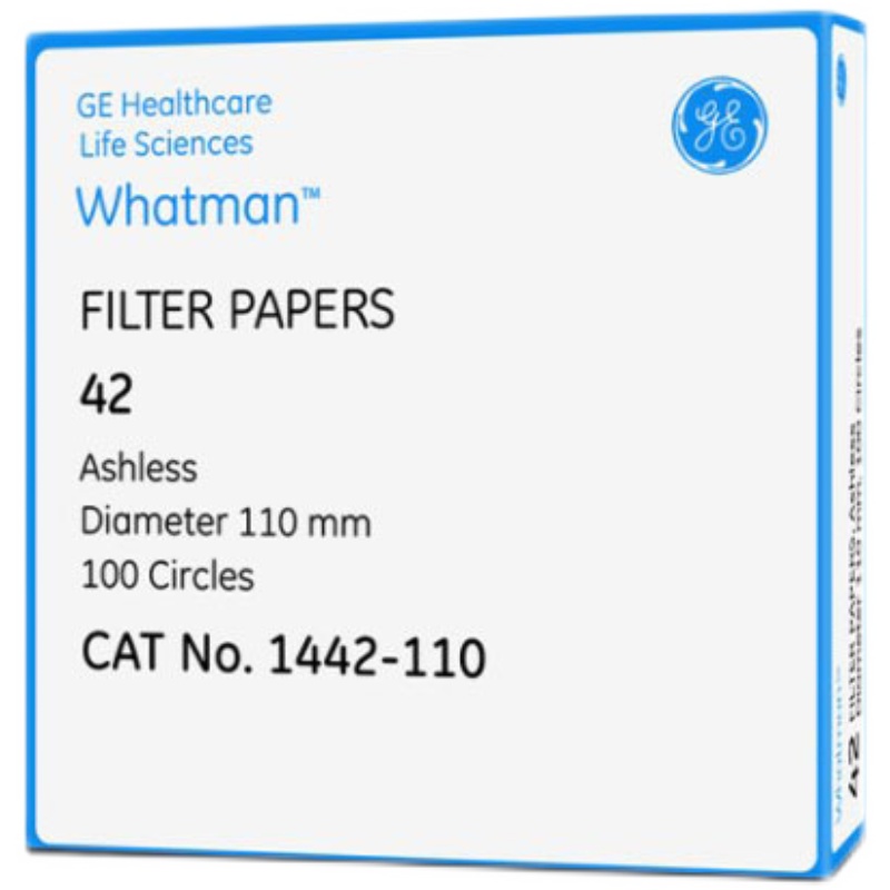 Whatman No.42 Ashfree Qualitative Filter Paper 1442047/055/070/090/110/125/150mm 2.5um