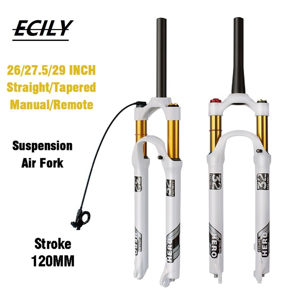 ECILY Stroke 120mm 26/27.5/29'' MTB Bike Fork Aluminum Alloy Suspension