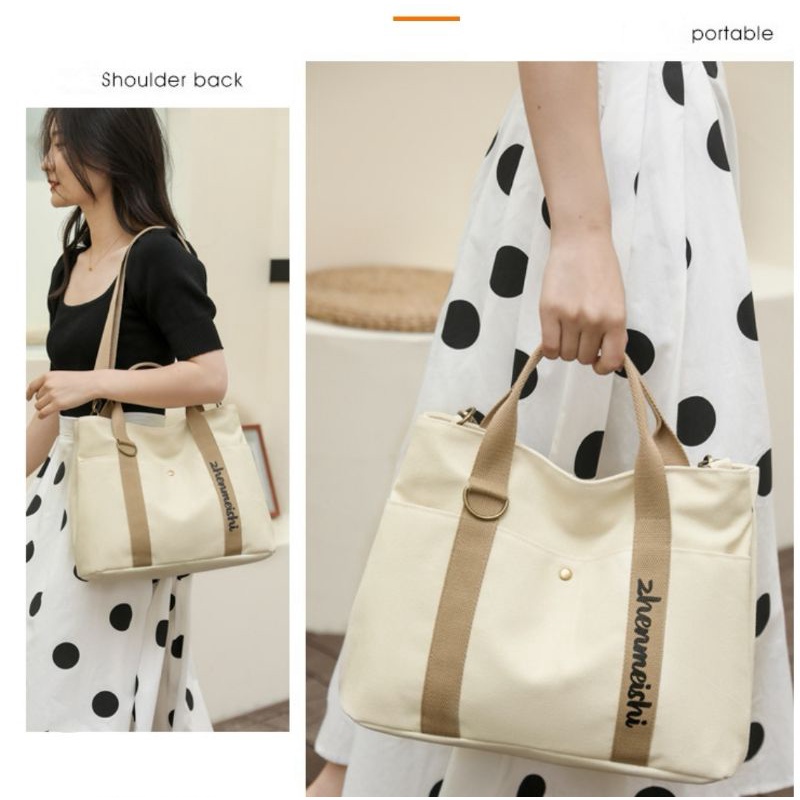 YQY new fashion ladies Canvas casual shoulder tote bag sling bag #2249 - Image 2