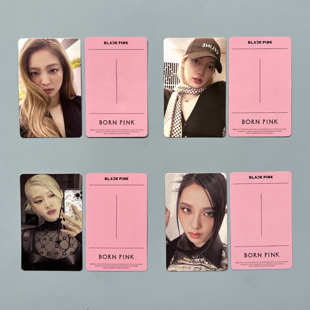 4pcs/set Blackpink BORN PINK Lomo Card Lisa Jennie JISOO ROSE black ...