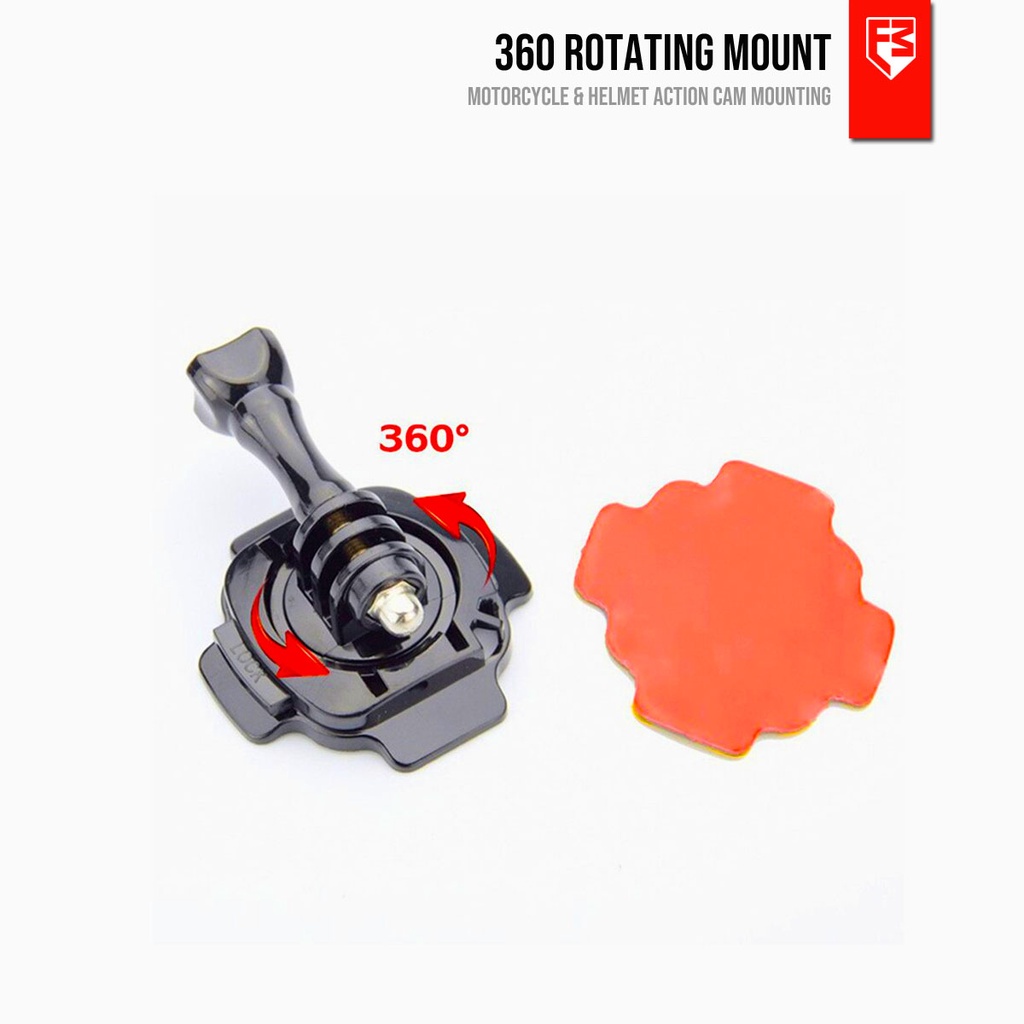 360s Rotating Mount Mounting Action Cam Motorcycle Helmet | Shopee