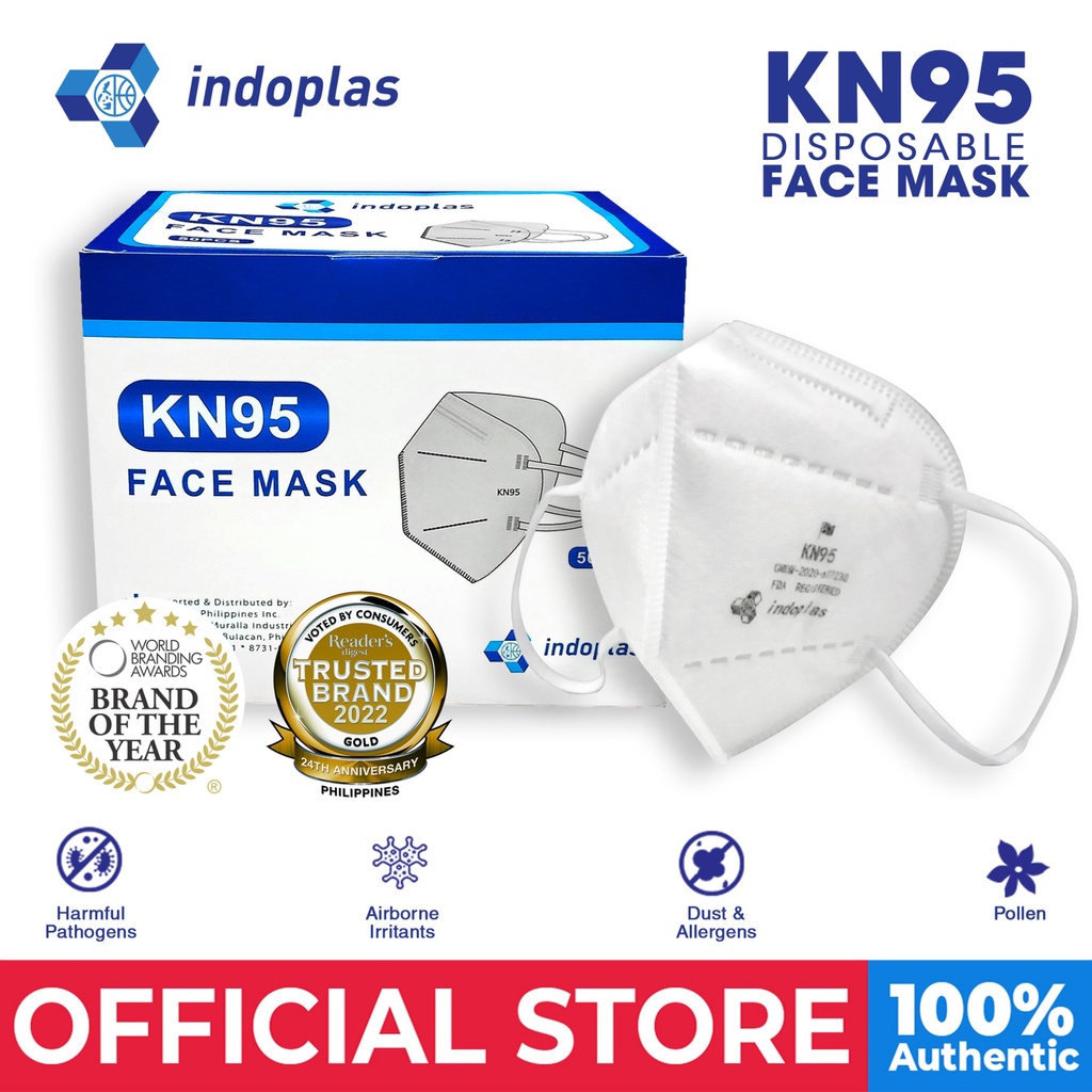 Indoplas Kn95 Disposable Face Mask 50s Shopee Philippines