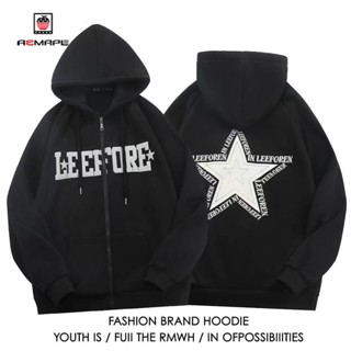 new leefore Unisex Hooded Jacket cotton Jacket with Zipper