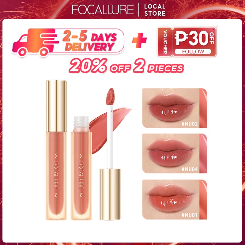 FOCALLURE Gold Essence Lip Gloss Tint High Pigmented StainLock Hydrating Lip Plumper Lip Care