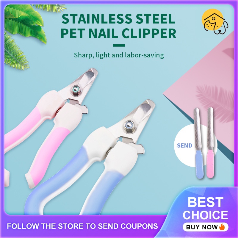 Pet Nail Clipper Nail Cutter STAINLESS NAIL CLIPPER W/ NAIL FILE TOOL FOR DOGS&CATS