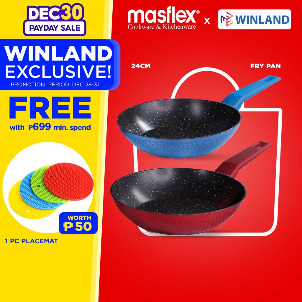MASFLEX by Winland 3Layer Non Stick Induction Fry Pan 24cm Heavy Gauge