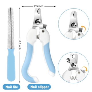 Pet Nail Clipper Nail Cutter STAINLESS NAIL CLIPPER W/ NAIL FILE TOOL FOR DOGS&CATS #6