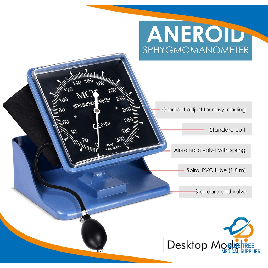 Desk and Wall Type Aneroid Sphygmomanometer without or with Stethoscope
