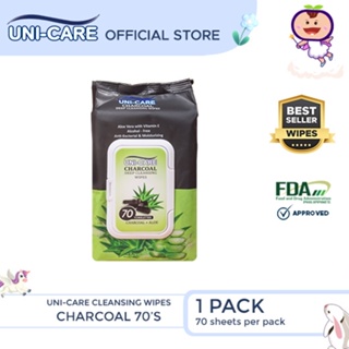 Uni-Care Charcoal Deep Cleansing Wipes 70's Pack of 1
