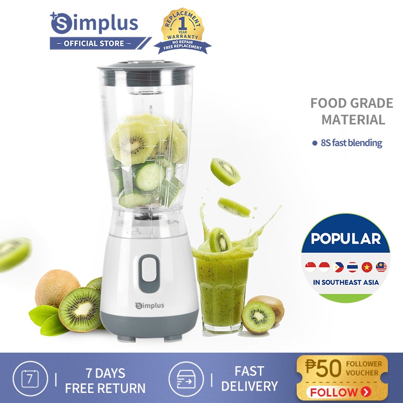 Simplus Blender Portable 600ml Multifunctional Food Processor Ice