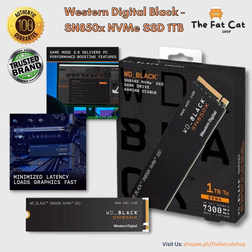 Western Digital Wd Black Ssd Sn850x 1tb Nvme Gen4 Hard Drive Performance Gaming Shopee Philippines 5649