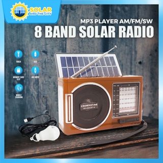 S&C Bluetooth AM/FM/SW 8 band Solar Radio with USB/TF with LED Light and Power bank function