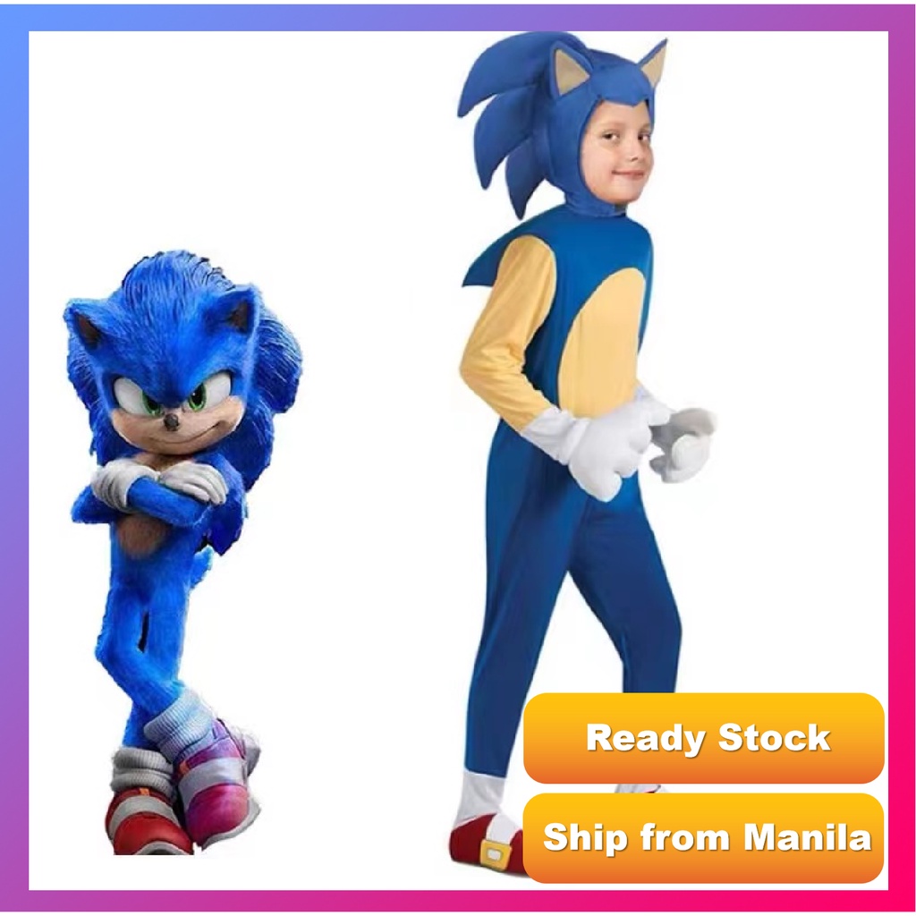 Sonic The Hedgehog Crossing Cartoon Jumpsuit Kids Game Character Costumes  Boys Girls Halloween Cospl | Shopee Philippines