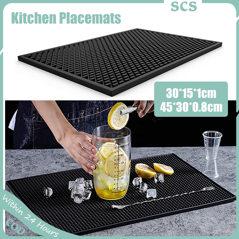 Bar Mat Kitchen Square Rubber Spill Mat Non Slip Service Mat,for