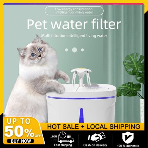 PETHOME 2.5L Cat Ceramics Water Fountain Dispenser Automatic Pet Filter ...