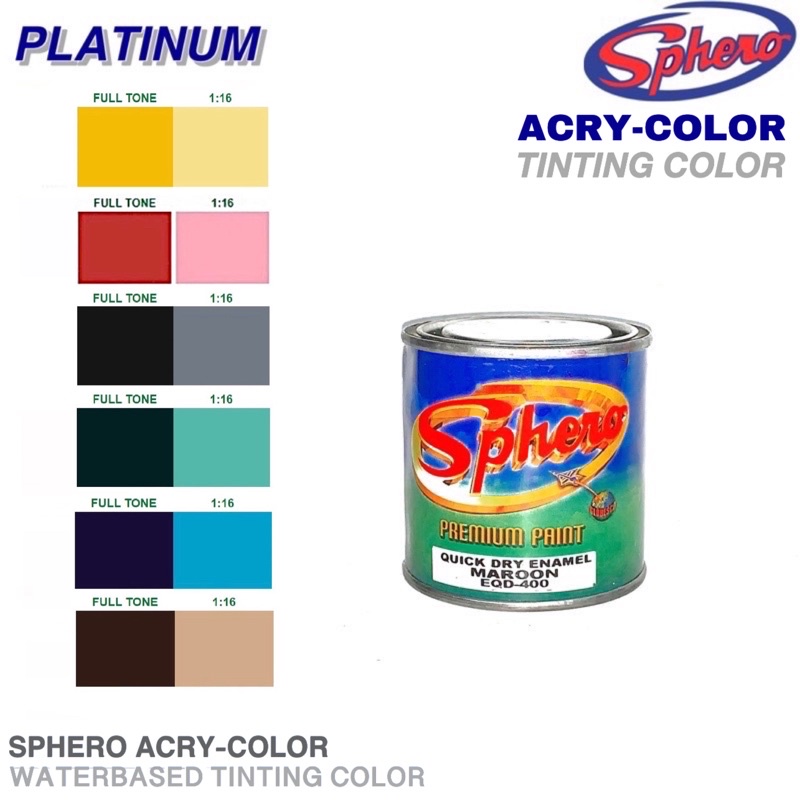 1/4L Sphero Latex AcryColor Waterbased Tinting Color Paint