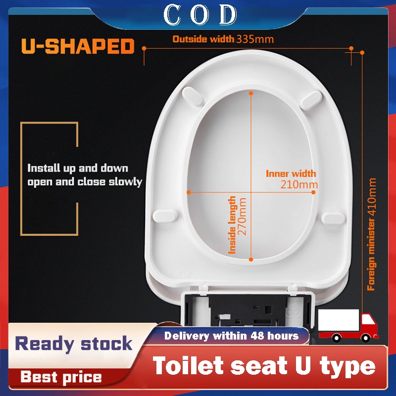 U Shaped WC Toilet Seat Soft Close Easy Clean White One Button Quick Release Shopee Philippines