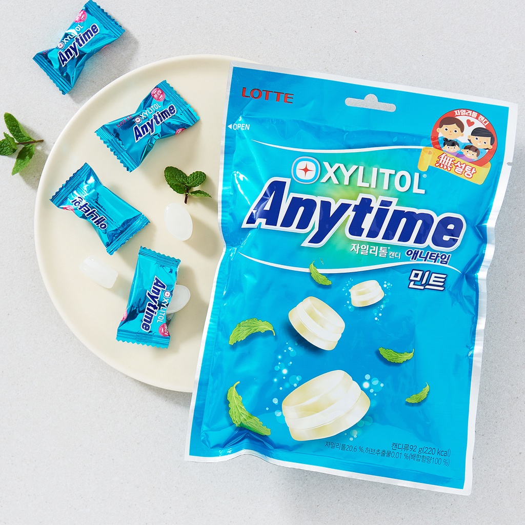 Lotte Korean Anytime Xylitol Mint Candy 92g Shopee Philippines