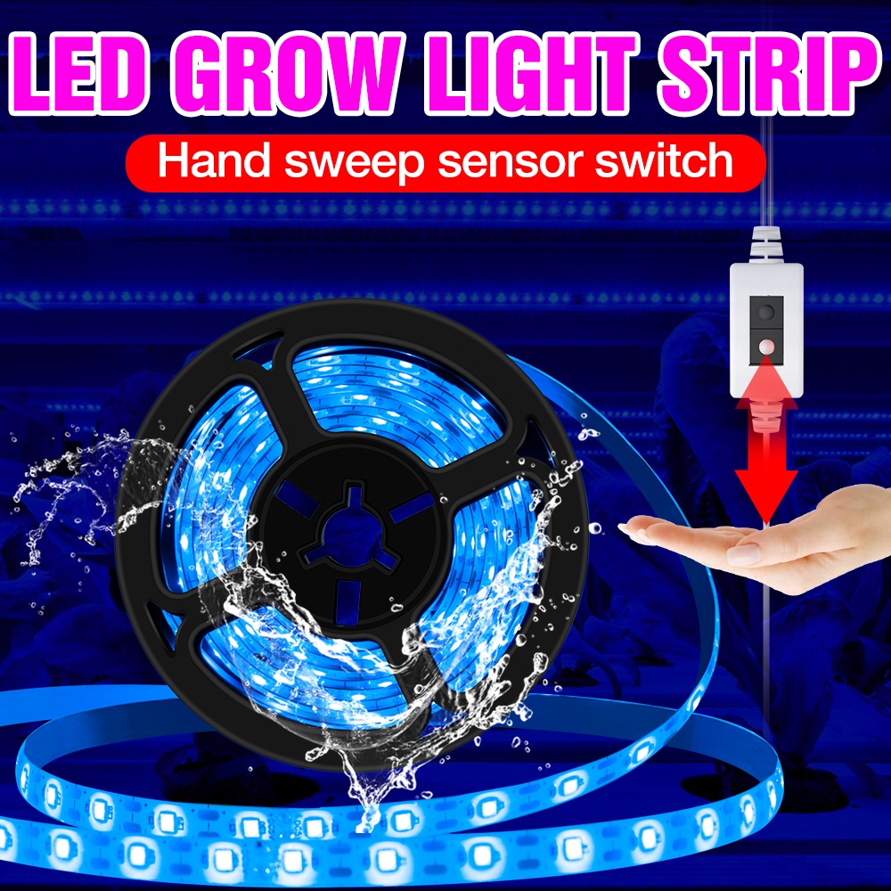 LED Full Spectrum Grow Light Strip USB Plant Lamp 5V Hand Sweep Switch