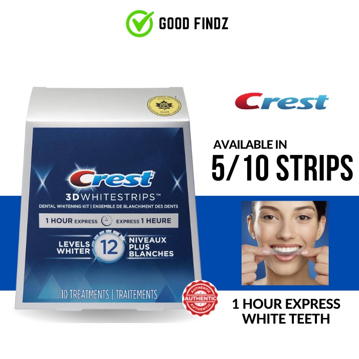 Crest 3D White Strips Dental Whitening Kit 1 Hour Express Shopee